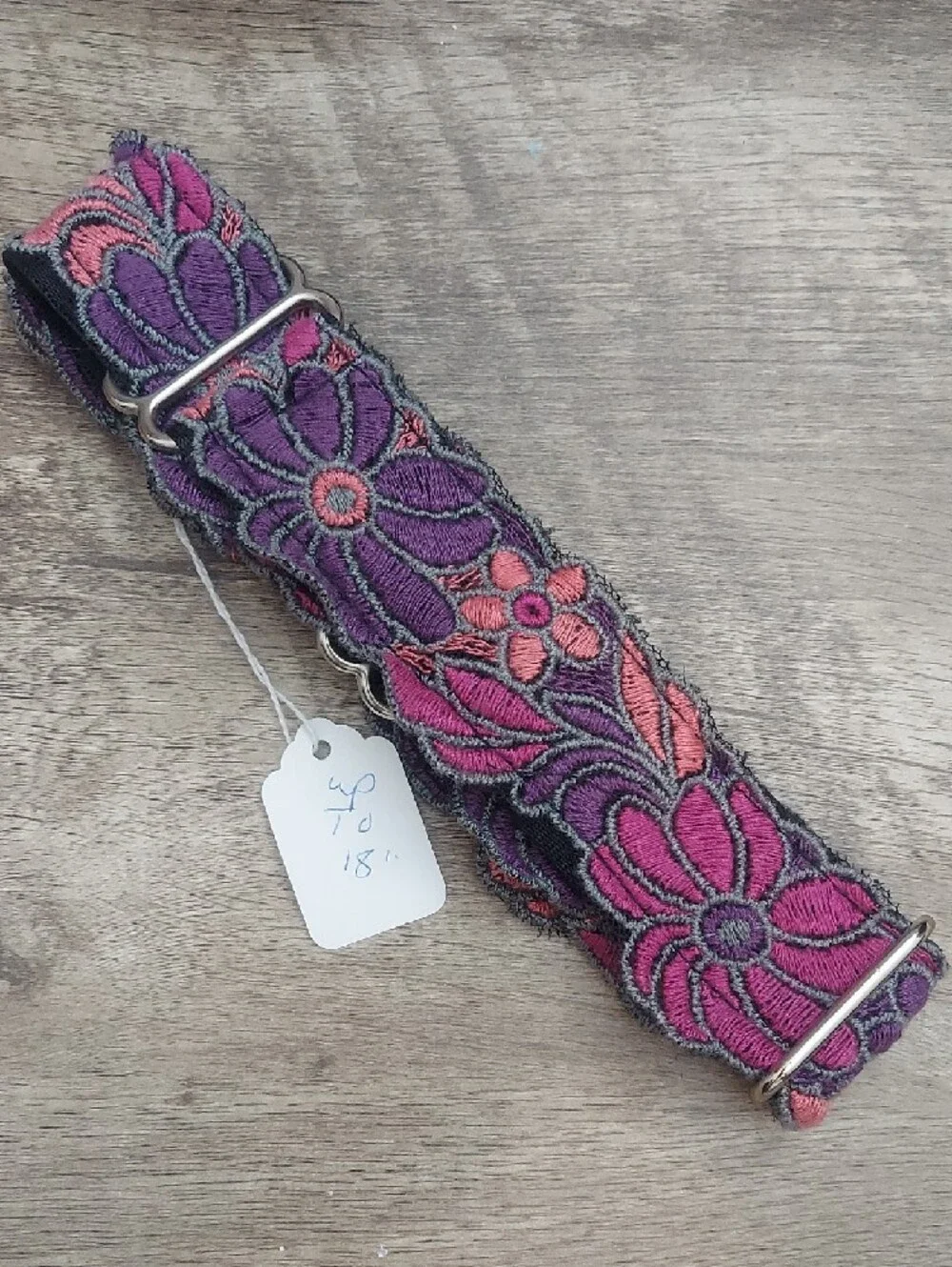 Custom Martingale Dog Collar Purple Pink Floral Whippet 1.5